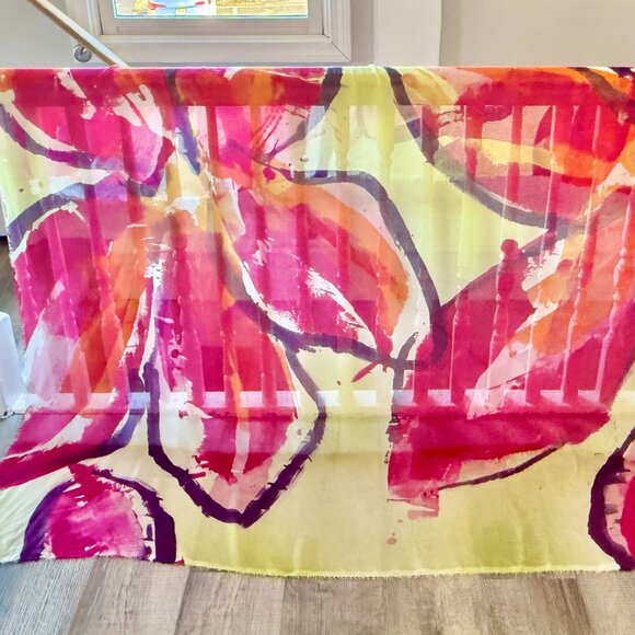 RARE Franco Ferrari Silk Shawl hand painted by Luparia Lab - Picture 7 of 12